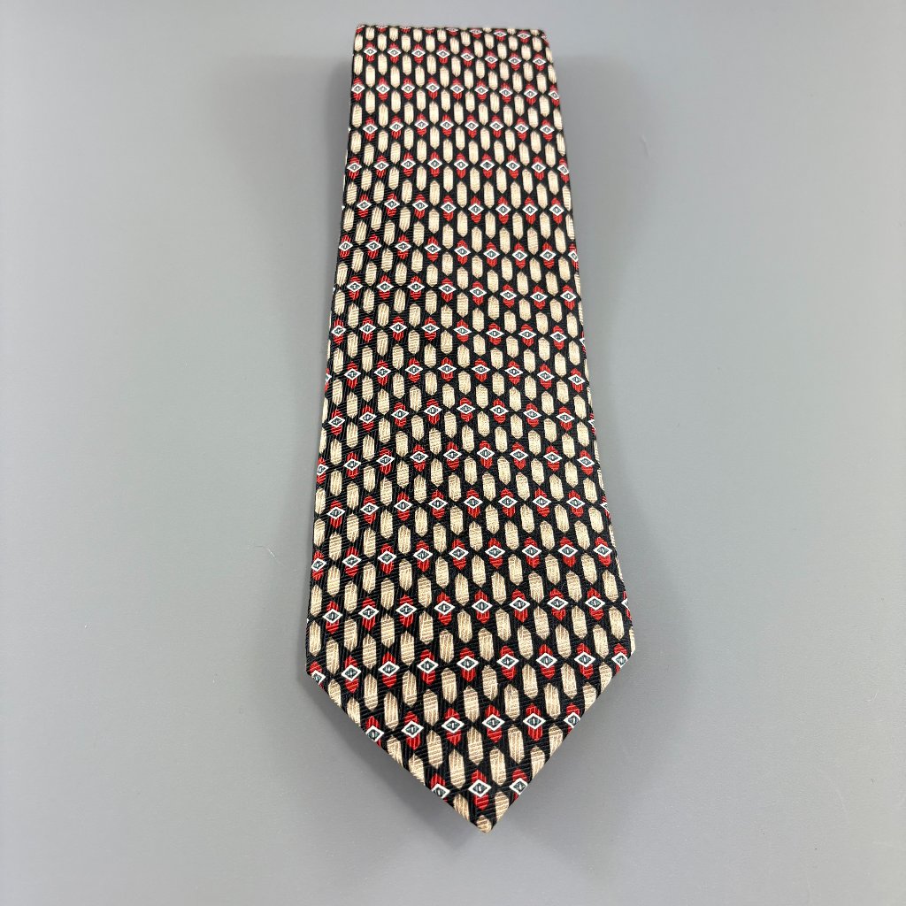 No Brand Black Red Geometric Mens Tie 4 X 60 No Brand Black Red Geometric Mens Tie 4 X 60